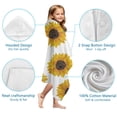 thumbnail image 7 of White Yellow Sunflower Pattern Hooded Bath Towel，60"x35" for Ages 3 To 12 Kids, Quick Dry Lightweight Soft Microfiber Hood Beach Towel Cover Up for Kids, 7 of 7