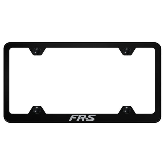 Toyota FR-S Laser Etched Logo Stainless Steel Wide Body License Plate Frame (Black)