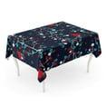 thumbnail image 1 of LADDKE Blue Berry Winter Holiday Holly Berries and Cardinal Birds Red Tablecloth Table Desk Cover Home Party Decor 52x70 inch, 1 of 1