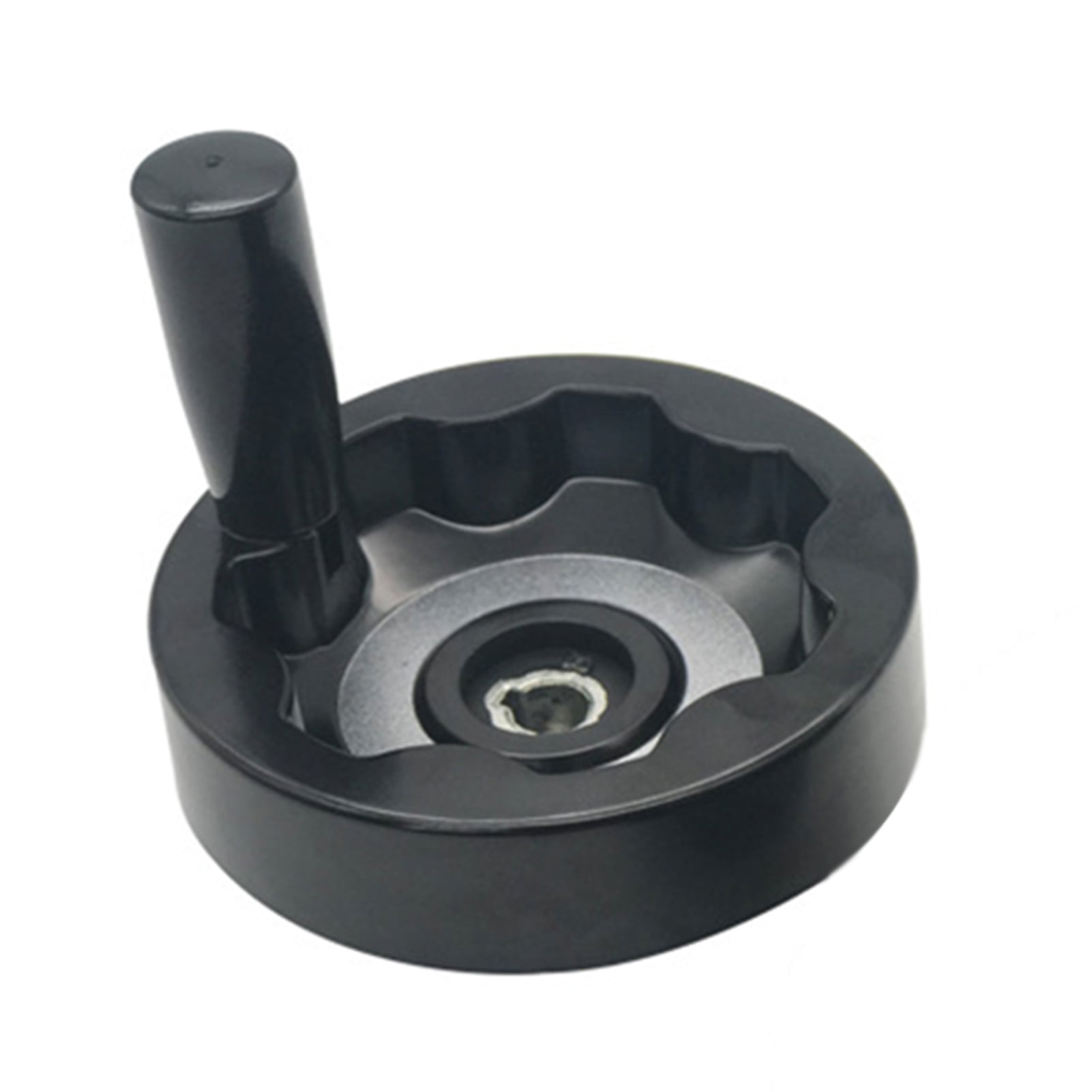 Black Lathe Hand Wheel,12x100mm Strong Insulation Round 3 Spoke Hand Wheel with Removable Handle Screw Hole for Lathe Milling Machine Grinders etc 