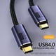 thumbnail image 3 of Cable de datos 20Gbps 8K 60Hz Cable cargador 100W USB 4.0 Tipo-C Cable de datos de carga rápida Hugtrwg Para estrenar, 3 of 9