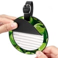 thumbnail image 2 of Set of 2pcs PU Leather Round Suitcase Tags with Privacy Cover and Name ID Tag - Ideal for Travel Luggage, Handbags, Backpacks, School Bags, 2 of 6