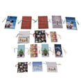 thumbnail image 4 of Bolsas de regalo navideñas con cordón, perfectas para fiestas y bolsitas, obsequios festivos para fiestas, paquete de 15, 4 of 8