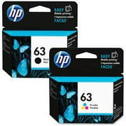 Original 63 Black/Tri-Color Standard Yield Ink Cartridges, 2/Pack, F6U62AN, F6U61AN