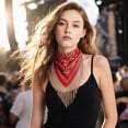 thumbnail image 4 of rhinestone bandana Fringe bandanas for women rhinestone bandana Western Bling Sparkly Bandanas 1 pack,One Size, 4 of 5