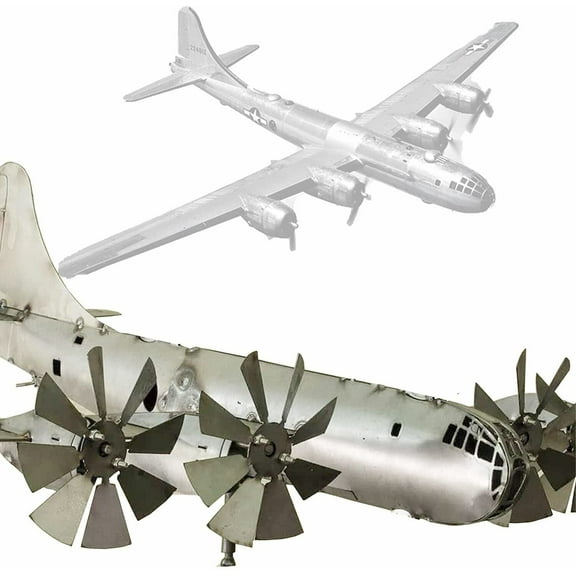 Super Fortress Aircraft Windmill Metal Wind Spinner Outdoor Yard Art Sculpture