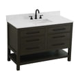 thumbnail image 6 of Elegant Kitchen and Bath 48 inch Single Bathroom Vanity in Mocha Brown with backsplash, 6 of 10