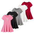 thumbnail image 5 of Mnyotv Short Sleeve Summer Dresses for Girls Casual Bow Printed A-Line Dress Kids Girl Summer Outfits Size 6-7Y, 5 of 6