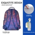 thumbnail image 3 of Galaxy Sci-fi Lovers Students Backpack Space Geek Outer Space School Bag with Starry Night Nebula Cosmic Design, Adjustable Straps, Lightweight and Durable for Students, 3 of 6