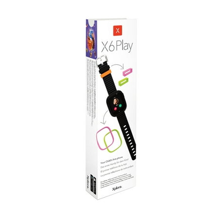 Xplora - Kids' X6Play (GPS + Cellular) Smart Watch 42mm Calls, Messages, SOS, GPS Tracker, Camera, Step Counter, SIM Card - Black