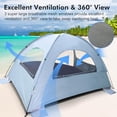 thumbnail image 5 of Beach Tent Anti-UV Portable Sun Shade Shelter for 3/4/6/8 Person, Extendable Floor with 3 Ventilating Mesh Windows Plus Carrying Bag, Stakes and Guy Lines Sierra Blue,4 Person, 5 of 7