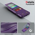 thumbnail image 6 of Dteck Wallet Case with Tempered Glass Screen Protector for iPhone 16 Pro Max,Magnetic Leather Card Slots Case Shockproof Flip Rubber Stand Cover,Purple, 6 of 7