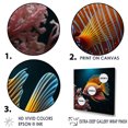 thumbnail image 3 of Designart "Stunning Azure And Tangerine Butterflyfish VII" Coastal Coral Under Water Floater Framed Canvas Art Print, 3 of 5