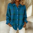 thumbnail image 6 of JUUNthy Womens Cardigan Tops, Lapel Collar Long Sleeve Plaid Knit Button Down Casual Sweater Outerwear Red L, 6 of 15