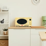 Nostalgia 0.9 cu ft Retro Microwave Oven, 800W Countertop Microwave Oven with Digital Clock, Yellow