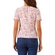 thumbnail image 3 of INSPIRE CHIC Blusa suelta blanca de manga corta con cuello en V y estampado para mujer, talla XS, 3 of 5
