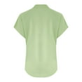 thumbnail image 5 of Womens Tops Fashion Casual V Neck Down Short Sleeve Top T Shirt Cotton & Linen Soft Loose Com fortable With Embroidery for Dating & Vacation Package Size: 20X10X2Cm L Shirts for Women, 5 of 8