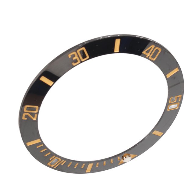 Bezel Insert Protective , Clear Scale Prevent Scratches Ceramic Watch Bezels Insert For Perfect Fitment White Character Black Back,Gold Character Black Back,White Character Green