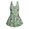thumbnail image 4 of Uourmeti Girls' Floral & Horse Print Skirted One Piece Swimsuit - Quick Dry, Stretchy Swim Dress for Beach, Pool & Summer Vacation, 4 of 8