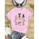 thumbnail image 1 of Camiseta de algodón de cuello redondo para niña con estampado de perro de dibujos animados "Just a Girl Who Loves Dogs", top rosa informal para primavera/verano, corte regular, camiseta para perro, r, 1 of 6