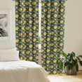 thumbnail image 2 of Flower Curtains 2 Panels Set, Yellow Chrysanthemum Blossoms on Dark Backdrop Natural Ornament, Window Drapes for Living Room Bedroom, 56"W X 84"L, Charcoal Grey Orange, by Ambesonne, 2 of 5