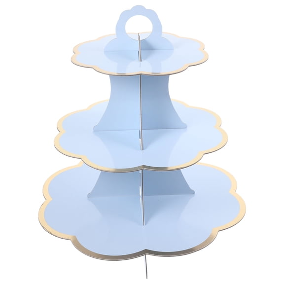 SEWCHICS Disposable Blue Paper Tiered Cake Stand Perfect for Wedding and Birthday Display