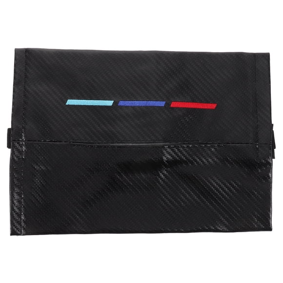 Porta pañuelos para coche con diseño de fibra de carbono, dispensador de pañuelos para el interior del coche, moderno porta pañuelos negro para el interior del coche