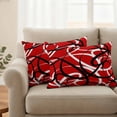 thumbnail image 2 of Red Geometric Outdoor Waterproof Pillow Covers, Modern Abstract Black White Striped Lines Decorative Rectangle Throw Pillowcase Sofa Cushion Sham for Patio/Couch/Chair, 20"x12" 2 Pack, 2 of 8