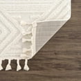 thumbnail image 5 of "Hauteloom Textured Woven Neutral Area Rug - Soft Shag Plush Pile - Boho Farmhouse - Beige, Cream, Gray - 5'3"" x 7'", 5 of 13