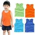 thumbnail image 2 of MXIEZI 9M-10T Girls Boys Summer T-Shirt Vest Clothes Kids Solid Color Sleeveless Bottoming Shirt Sweat Absorbent Waistcoat Tops for Toddler Baby, 2 of 9