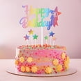 thumbnail image 4 of Cake toppers iNINGER arcoíris con brillo para 60.º cumpleaños, 4 of 7