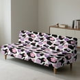 thumbnail image 6 of SCRAWLGOD Floral Cow Print Violet Black White Armless Futon Covers Dustproof Futon Sofa Bed Cover Scratch Resistant Washable Sofa Bed Slipcover with Elastic Bottom for Pets Dogs, 6 of 7