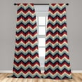 thumbnail image 5 of Ambesonne Chevron Curtains, Retro Abstract Stripes, Pair of 28"x95", Pale Blue Navy Blue, 5 of 5