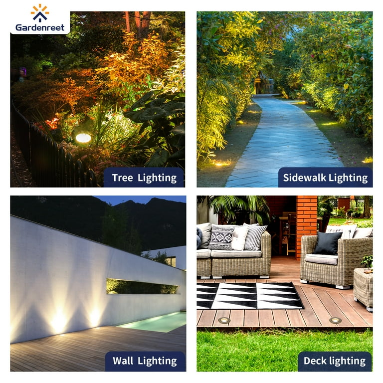 Gardenreet Brass Low Voltage Landscape Well Lights, Waterproof 12V LED Outdoor Landscape Lighting in Ground Lights for Stair, Deck, Pool Without MR16