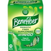 (2 pack) Benefiber Plant-Based Prebiotic Fiber Supplement, Clear and Taste-Free, 28 Stick Packs, 0.14 oz Each