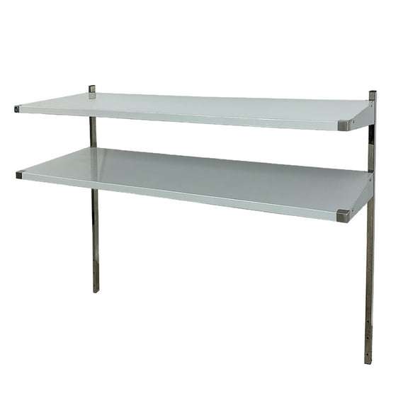 2-Tier Stainless Steel Storage Shelves - 15.1"W x 12"D x 47.6"H NSF