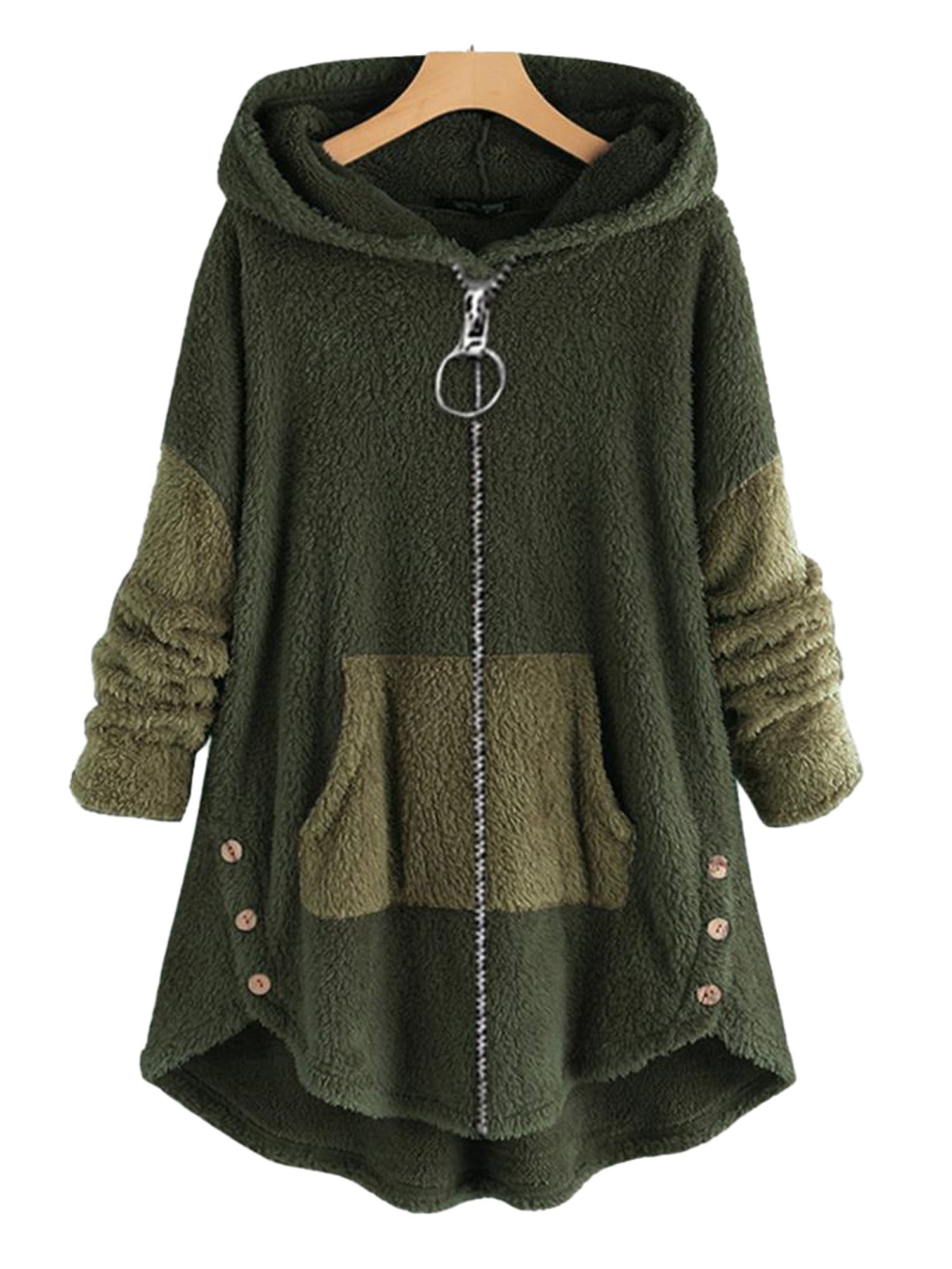 olive green teddy bear coat