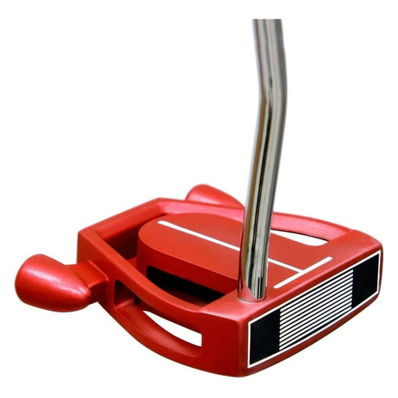 Golf F80 Mallet Putter, Red/Black with Oversize Putter Grip 34" Left