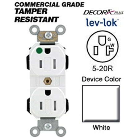 Leviton Mt163 W 5 20r Decora Plus Modular Receptacle Tamper