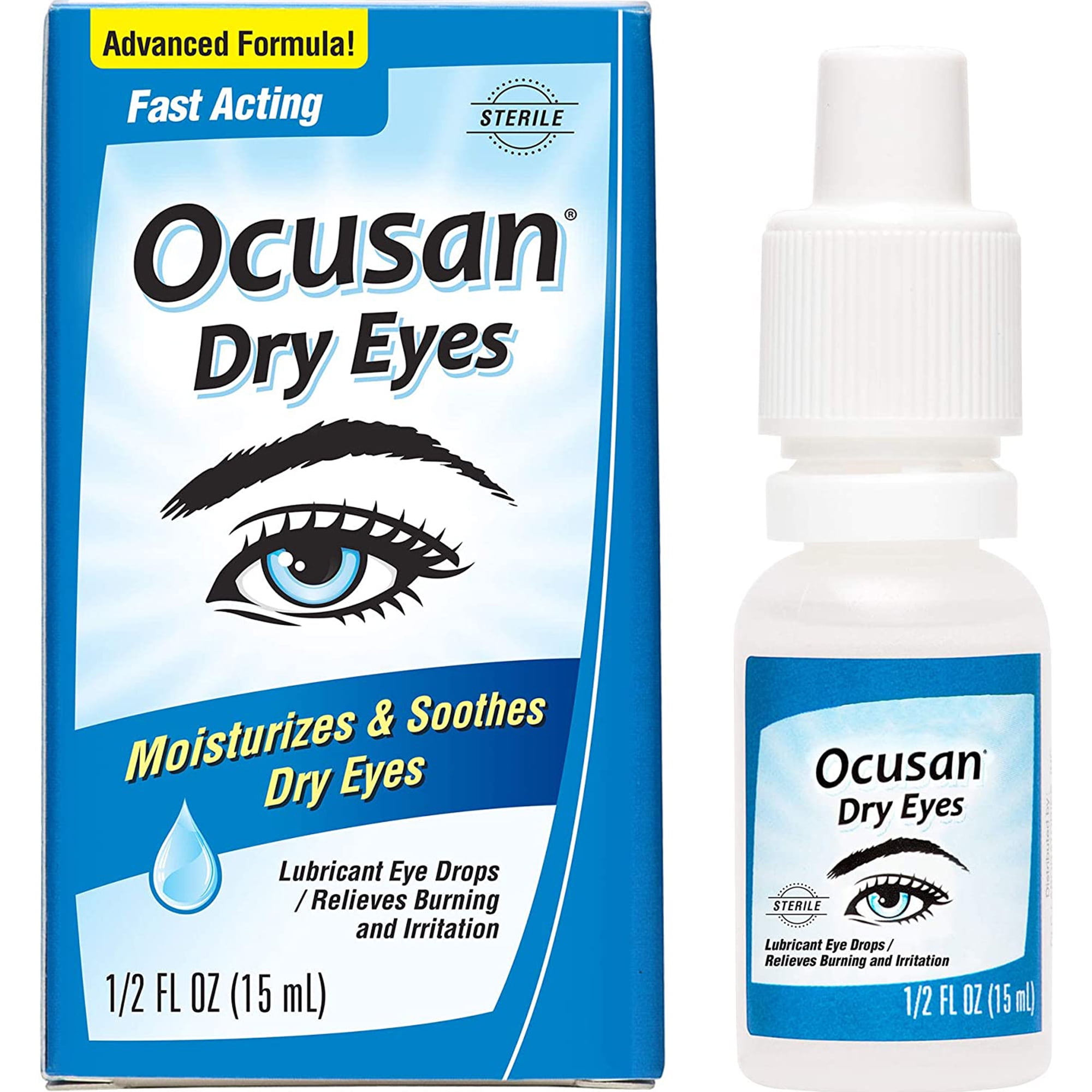 Ocusan Lubricating Eye Drops for Dry Eyes Soothing Lubricant Drops with