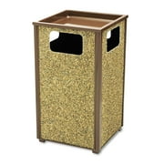 Rubbermaid Commercial Aspen Series Sand Urn/Litter Receptacle, Square, Steel, 24 gal, Brown