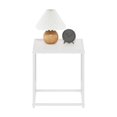 thumbnail image 4 of Furinno Camnus Side Table, White End Table with Metal Frame, Square Open Frame Night Stand, Bedside Table, Easy Assembly, for Living Room, Bedroom, Plain White, 4 of 5