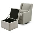 thumbnail image 4 of Home Square 2 Piece Swivel Linen Glider Set with Storage Ottoman in Gray, 4 of 11