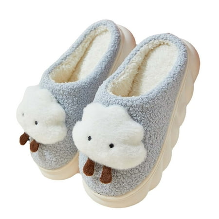 

WUDATI Cute Cozy Slippers for Women Warm Memory Foam Slip-On Rubber Sole Home Shoes Creative Gifts for Mom Soft Plush Indoor Outdoor Slippers Non-Slip Flexible Comfortable Footwear Perfect for Family