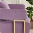 thumbnail image 6 of TS Modern decorative chair, living room side chair with gold metal legs, no wheels, suitable for dressing area, reception room, office,Teddy fleece upholstered metal foot sofas 2PCS Lilac, 6 of 11