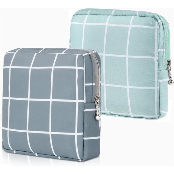 Portable Sanitary Napkin Storage Bag,Bexikou 2 Pack Sanitary Pad and Tampon Storage Bag,Menstrual Pad Storage Bag,Period Bags for Teen Girls for School,Office,for Women,Ladies