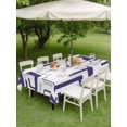 thumbnail image 4 of Outdoor Tablecloth with Umbrella Hole for Patio/Picnic/Party/Camping, Modern Geometric Blue Waterproof Table Cloth Rectangle Table Cover Washable, Abstract Minimalist Artwork Lines (60"x 120"), 4 of 8