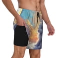 thumbnail image 2 of Yiaed Sunshine Colorful Cloud Rabbit Print Mens Swim Trunks Bathing Suit Compression Liner Beach Swim Shorts Swimwear Quick Dry Zipper Pocket No-Chafing Board Short-3X-Large, 2 of 6