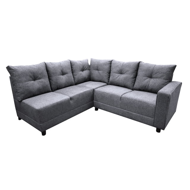 Sala Esquinera El Bazar Store Loki Gris plata 200x215 cm Tela Lino nacional Modular