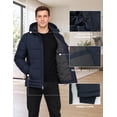 thumbnail image 6 of Heting Men's Winter Puffer Jacket with Hood Lightweight Quilted Coat Windproof Outerwear for Travel Daily Wear Navy Medium, 6 of 9